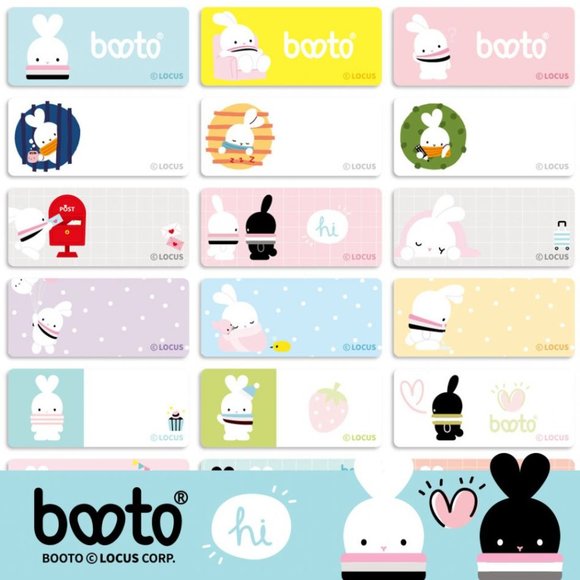 Personalized Kids School Name Stickers Name Labels - Booto Rabbit - Picture 1 of 2